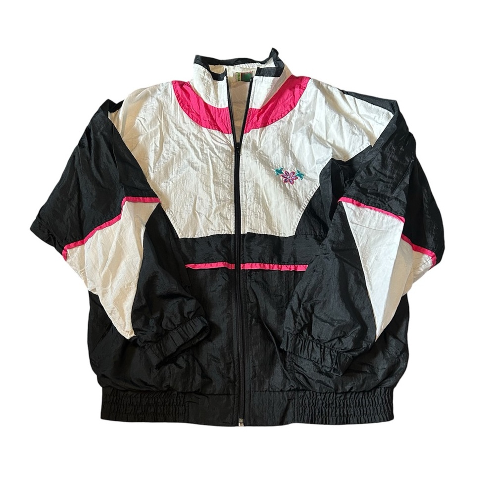 [Bold Spirit] VTG Windbreaker Floral Embroidery